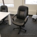Black Highback Leather Office Task Chair w/ Fixed Arms